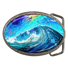 Tsunami Waves Ocean Sea Nautical Nature Water Painting Belt Buckles