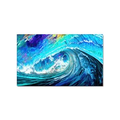 Tsunami Waves Ocean Sea Nautical Nature Water Painting Sticker (Rectangular)