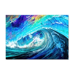 Tsunami Waves Ocean Sea Nautical Nature Water Painting Sticker A4 (10 pack)