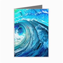 Tsunami Waves Ocean Sea Nautical Nature Water Painting Mini Greeting Card