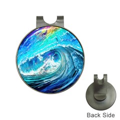 Tsunami Waves Ocean Sea Nautical Nature Water Painting Hat Clips with Golf Markers