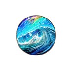 Tsunami Waves Ocean Sea Nautical Nature Water Painting Hat Clip Ball Marker (10 pack) Front