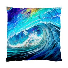 Tsunami Waves Ocean Sea Nautical Nature Water Painting Standard Cushion Case (Two Sides)