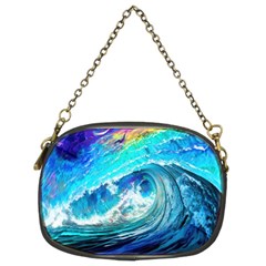 Tsunami Waves Ocean Sea Nautical Nature Water Painting Chain Purse (two Sides)