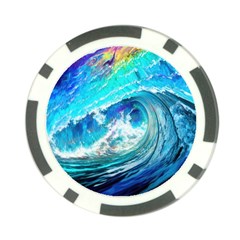 Tsunami Waves Ocean Sea Nautical Nature Water Painting Poker Chip Card Guard (10 pack)