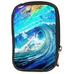 Tsunami Waves Ocean Sea Nautical Nature Water Painting Compact Camera Leather Case