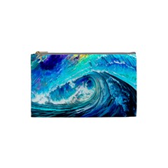 Tsunami Waves Ocean Sea Nautical Nature Water Painting Cosmetic Bag (Small)