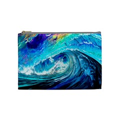 Tsunami Waves Ocean Sea Nautical Nature Water Painting Cosmetic Bag (Medium)
