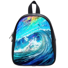 Tsunami Waves Ocean Sea Nautical Nature Water Painting School Bag (Small)