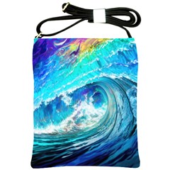 Tsunami Waves Ocean Sea Nautical Nature Water Painting Shoulder Sling Bag
