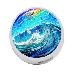 Tsunami Waves Ocean Sea Nautical Nature Water Painting 4-Port USB Hub (One Side)
