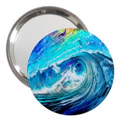 Tsunami Waves Ocean Sea Nautical Nature Water Painting 3  Handbag Mirrors