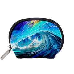 Tsunami Waves Ocean Sea Nautical Nature Water Painting Accessory Pouch (Small)