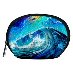 Tsunami Waves Ocean Sea Nautical Nature Water Painting Accessory Pouch (Medium)