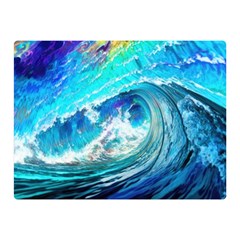 Tsunami Waves Ocean Sea Nautical Nature Water Painting Two Sides Premium Plush Fleece Blanket (Mini)
