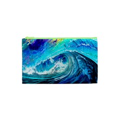 Tsunami Waves Ocean Sea Nautical Nature Water Painting Cosmetic Bag (XS)
