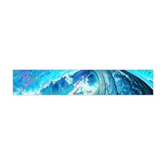 Tsunami Waves Ocean Sea Nautical Nature Water Painting Premium Plush Fleece Scarf (Mini)