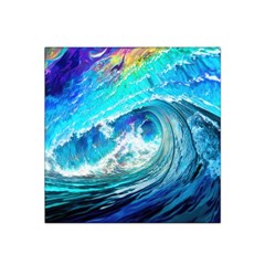 Tsunami Waves Ocean Sea Nautical Nature Water Painting Satin Bandana Scarf 22  x 22 