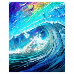 Tsunami Waves Ocean Sea Nautical Nature Water Painting Drawstring Bag (Small)