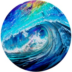 Tsunami Waves Ocean Sea Nautical Nature Water Painting UV Print Round Tile Coaster