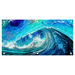 Tsunami Waves Ocean Sea Nautical Nature Water Painting Banner and Sign 4  x 2 