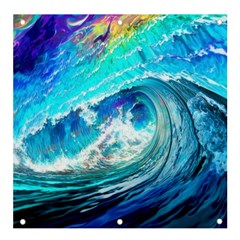 Tsunami Waves Ocean Sea Nautical Nature Water Painting Banner and Sign 4  x 4 