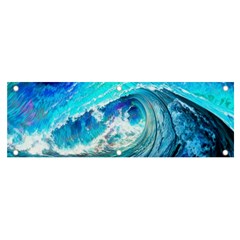 Tsunami Waves Ocean Sea Nautical Nature Water Painting Banner and Sign 6  x 2 