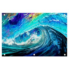 Tsunami Waves Ocean Sea Nautical Nature Water Painting Banner and Sign 6  x 4 