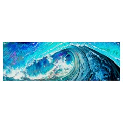 Tsunami Waves Ocean Sea Nautical Nature Water Painting Banner and Sign 12  x 4 