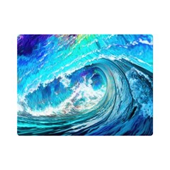 Tsunami Waves Ocean Sea Nautical Nature Water Painting Premium Plush Fleece Blanket (Mini)