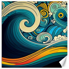 Waves Wave Ocean Sea Abstract Whimsical Abstract Art Canvas 20  X 20 