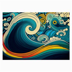 Waves Wave Ocean Sea Abstract Whimsical Abstract Art Large Glasses Cloth