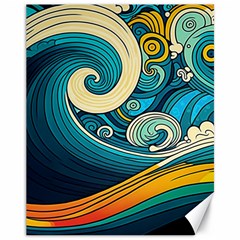 Waves Wave Ocean Sea Abstract Whimsical Abstract Art Canvas 11  X 14 