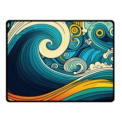 Waves Wave Ocean Sea Abstract Whimsical Abstract Art Fleece Blanket (small) by Cowasu