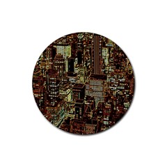 New York City Nyc Skyscrapers Rubber Coaster (round)