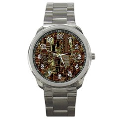 New York City Nyc Skyscrapers Sport Metal Watch