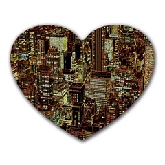 New York City Nyc Skyscrapers Heart Mousepad