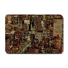 New York City Nyc Skyscrapers Small Doormat by Cowasu