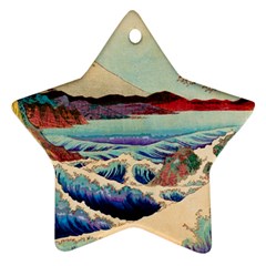 Wave Japanese Mount Fuji Woodblock Print Ocean Star Ornament (two Sides)