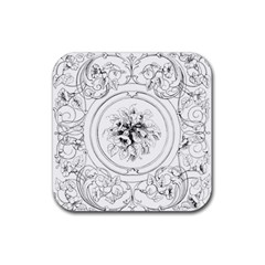 Vintage Design Line Art Frame Antique Old Retro Rubber Coaster (square)