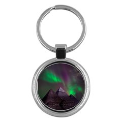 Fantasy Pyramid Mystic Space Aurora Key Chain (round)