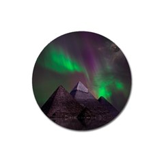 Fantasy Pyramid Mystic Space Aurora Magnet 3  (round)