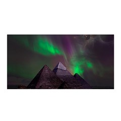 Fantasy Pyramid Mystic Space Aurora Satin Wrap 35  X 70  by Cowasu