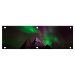 Fantasy Pyramid Mystic Space Aurora Banner And Sign 6  X 2  by Cowasu