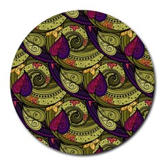 Pattern Vector Texture Style Garden Drawn Hand Floral Round Mousepad