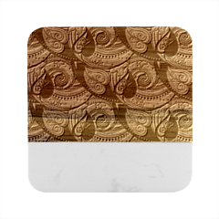 Pattern Vector Texture Style Garden Drawn Hand Floral Marble Wood Coaster (square)