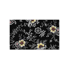 White And Yellow Floral And Paisley Illustration Background Sticker Rectangular (100 Pack)