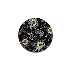 White And Yellow Floral And Paisley Illustration Background Golf Ball Marker (4 Pack)