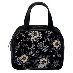 White And Yellow Floral And Paisley Illustration Background Classic Handbag (one Side) by Cowasu