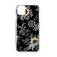 White And Yellow Floral And Paisley Illustration Background Iphone 11 Tpu Uv Print Case by Cowasu